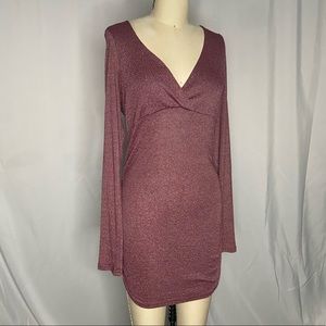 Michael Stars ruched front wrap top dress